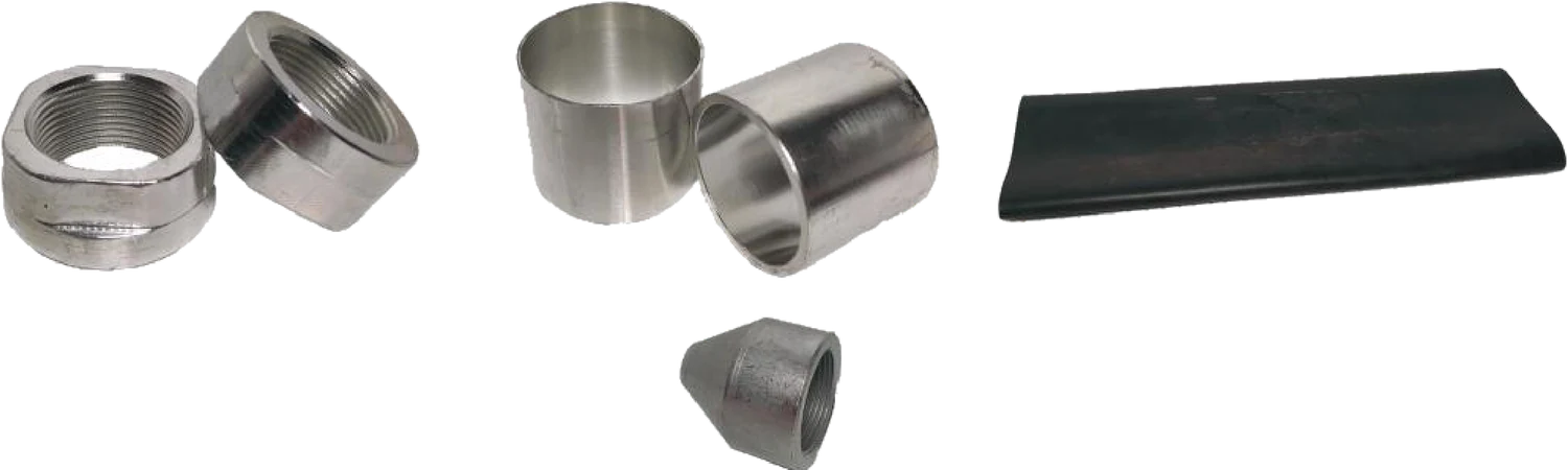 Pièces détachées de sonde pressiométrique ESTKON : écrous, bagues de gaine, sabot et membrane